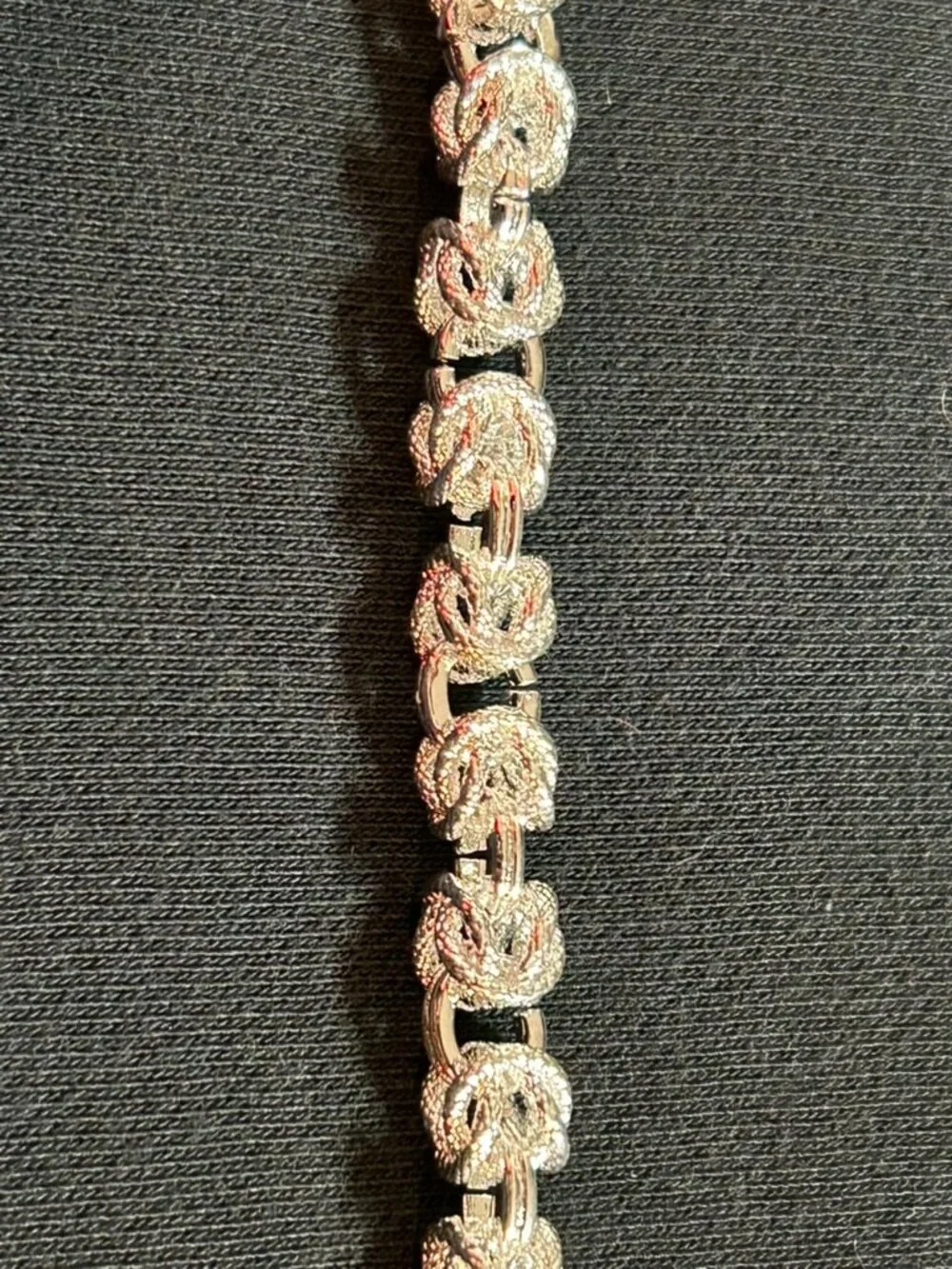 Silver Dragon Head Link Bracelet Heavy Ornate Scale Chain 8.5